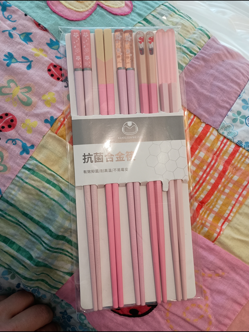 Reusable Chopsticks 5 Pair Premium Fiberglass Girl's Night Pink Gift Set FUN! - Picture 2 of 5